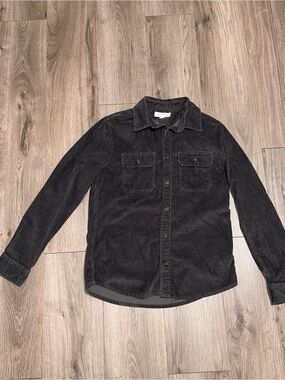 Aeropostale Cotton Shirt Heather Gray Corduroy Button Down Soft